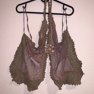 90s style butterfly sheer “boho” hippie top